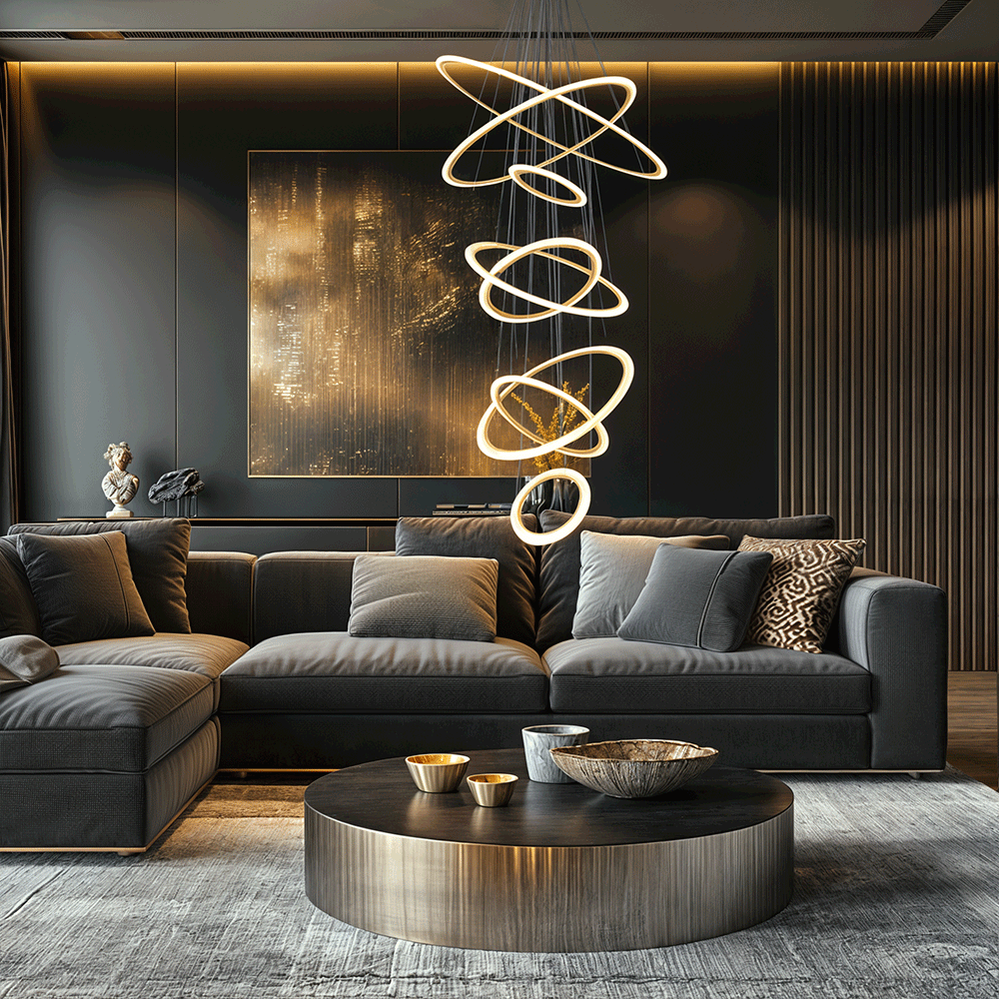 Mia Foyer & Staircase Ring Chandelier-Momo Lighting