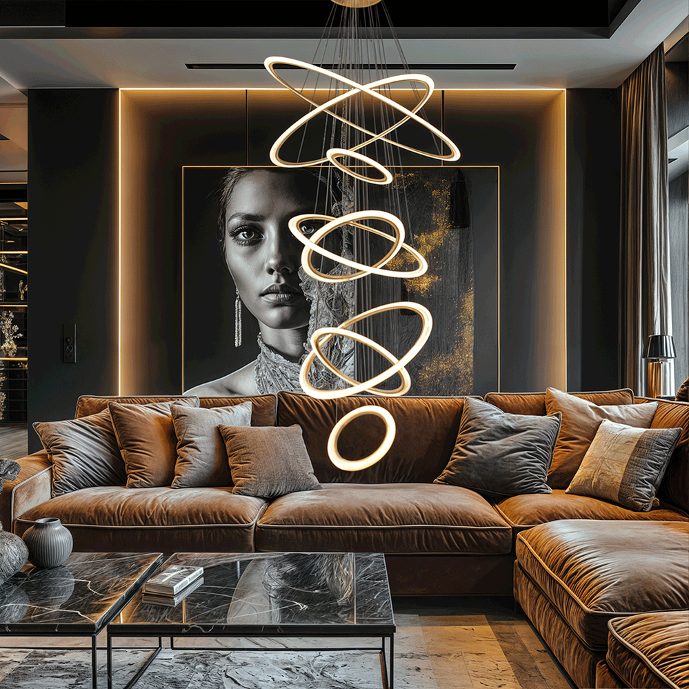 Mia Foyer & Staircase Ring Chandelier-Momo Lighting