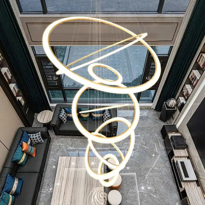 Mia Foyer & Staircase Ring Chandelier-Momo Lighting