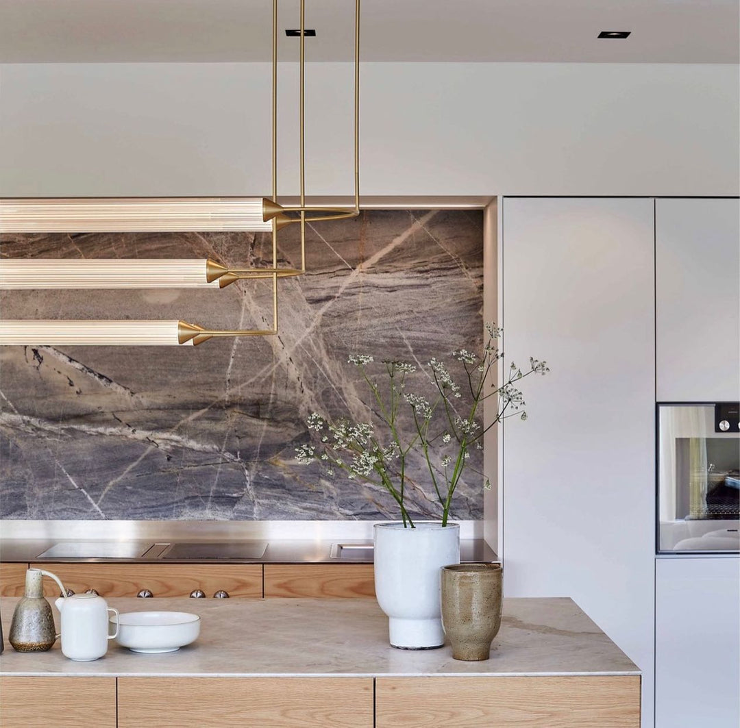 Minimalism Brass Ellipse Horizontal LED Chandelier for Kitchen Island/Dining Room-Momo Lighting