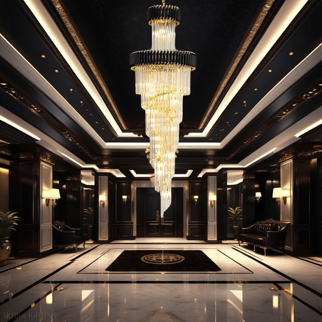 Mocard Foyer & Staircase Crystal Chandelier-Momo Lighting