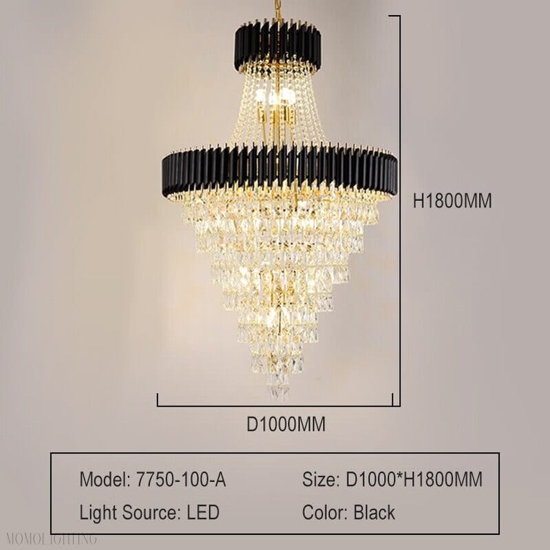 Mocard Foyer & Staircase Crystal Chandelier-Momo Lighting