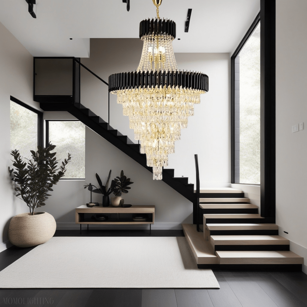 Mocard Foyer & Staircase Crystal Chandelier-Momo Lighting