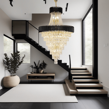 Mocard Foyer & Staircase Crystal Chandelier-Momo Lighting