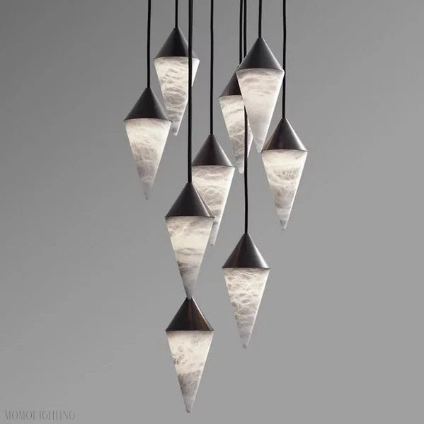Modern Alabaster Cone Cluster Chandelier-Momo Lighting