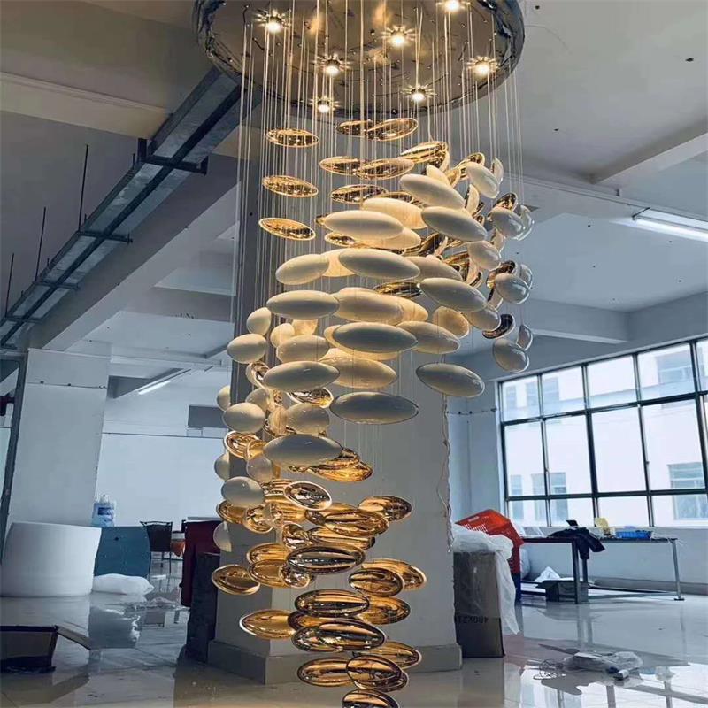 Modern Artistic Unique Golden Dragon Egg Chandelier for Staircase/ Sales Center/ Hotel-Momo Lighting