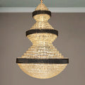 Modern Black Iron Crystal Chandelier For Foyer Staircase Luxurious Design Ceiling Light Fixture-Momo Lighting