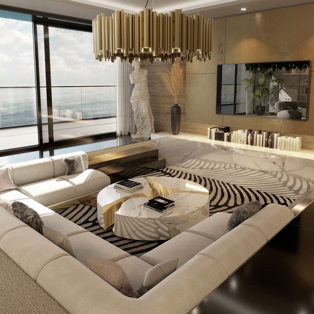 Modern Classic Round Fashion Gold Tube Pendant Chandelier for Living/Dining Room-Momo Lighting