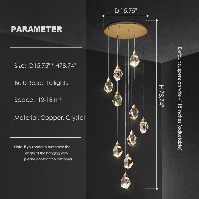 Modern Crystal Chandelier Foyer Living Room Droplight Hall Decoration Lights-Momo Lighting