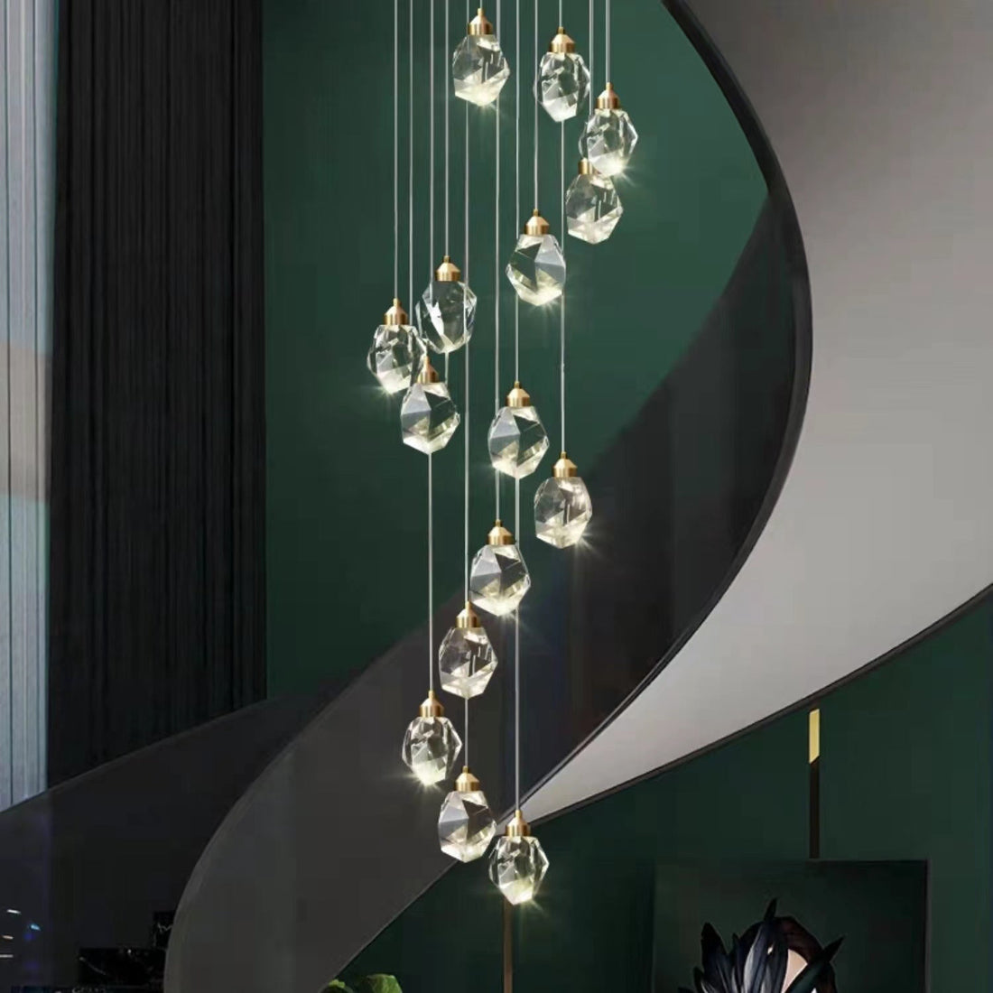 Modern Crystal Chandelier Foyer Living Room Droplight Hall Decoration Lights-Momo Lighting