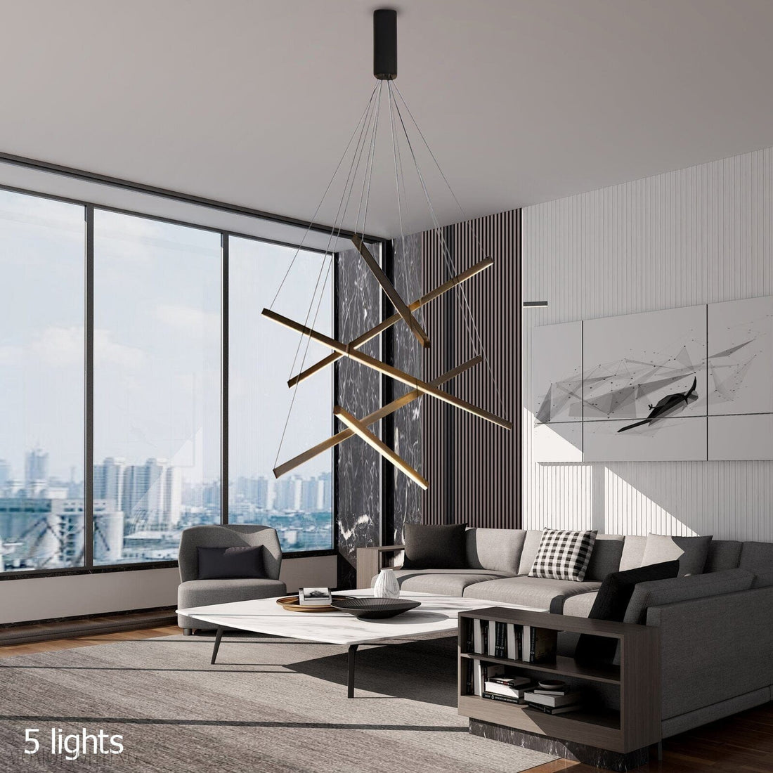 Modern Duplex Foyer & Staircase Chandelier-Momo Lighting