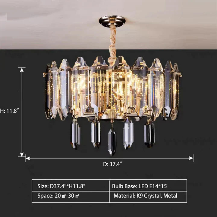 Modern Elegant Transparent Crystal Gold Chandelier Suit for Dining/Living Room-Momo Lighting