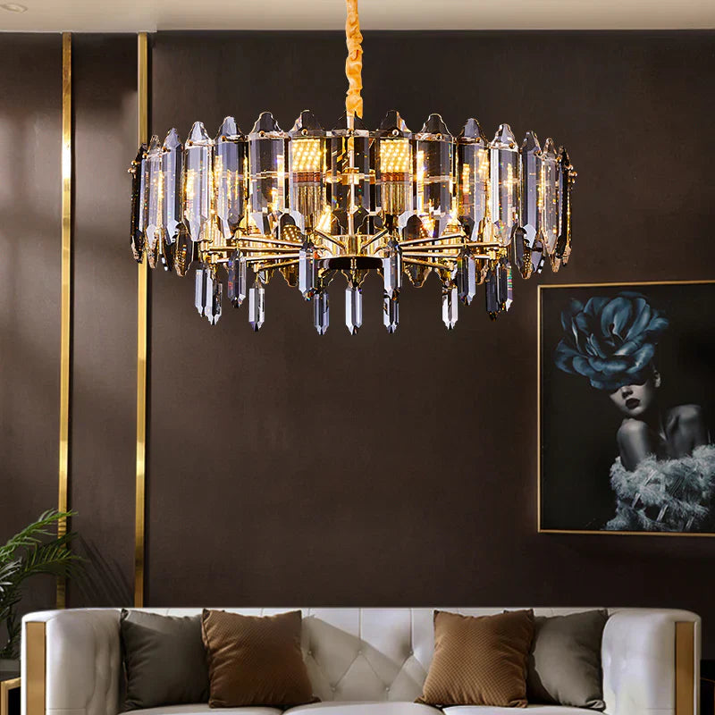 Modern Elegant Transparent Crystal Gold Chandelier Suit for Dining/Living Room-Momo Lighting