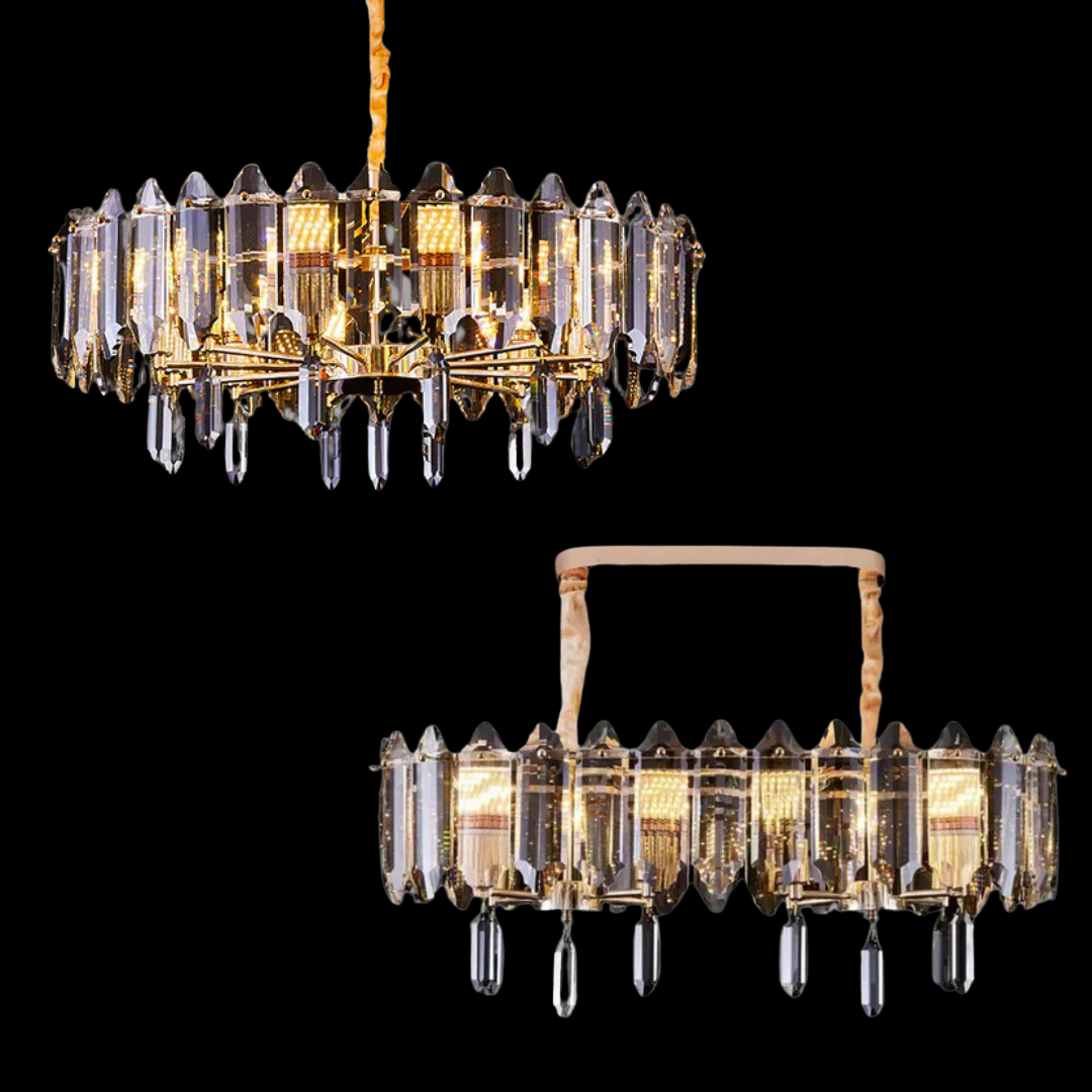 Modern Elegant Transparent Crystal Gold Chandelier Suit for Dining/Living Room-Momo Lighting