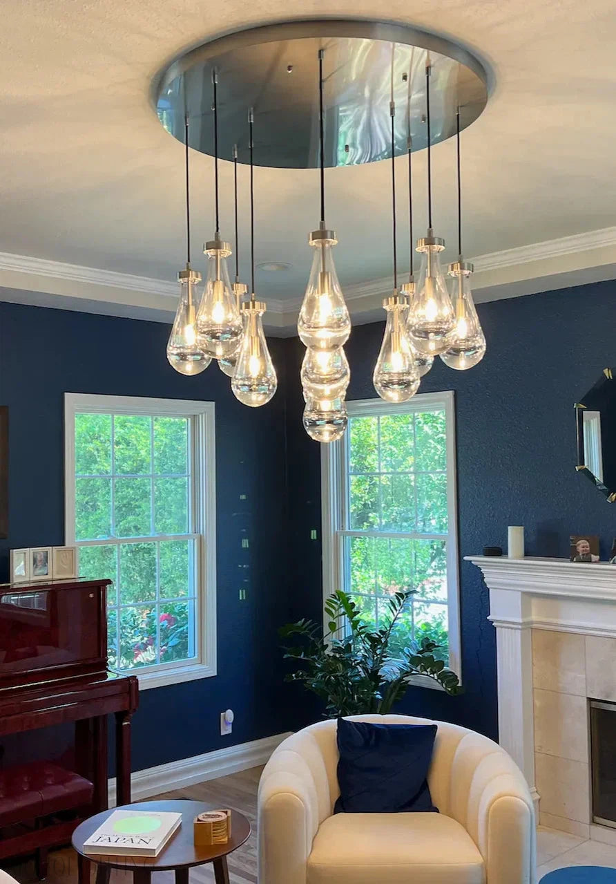 Modern Floating Raindrop Chandelier for Living Room/Staircase/Foyer-Momo Lighting