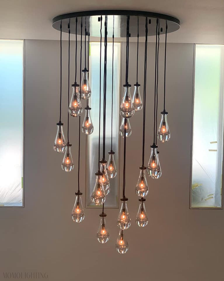 Modern Floating Raindrop Chandelier for Living Room/Staircase/Foyer-Momo Lighting