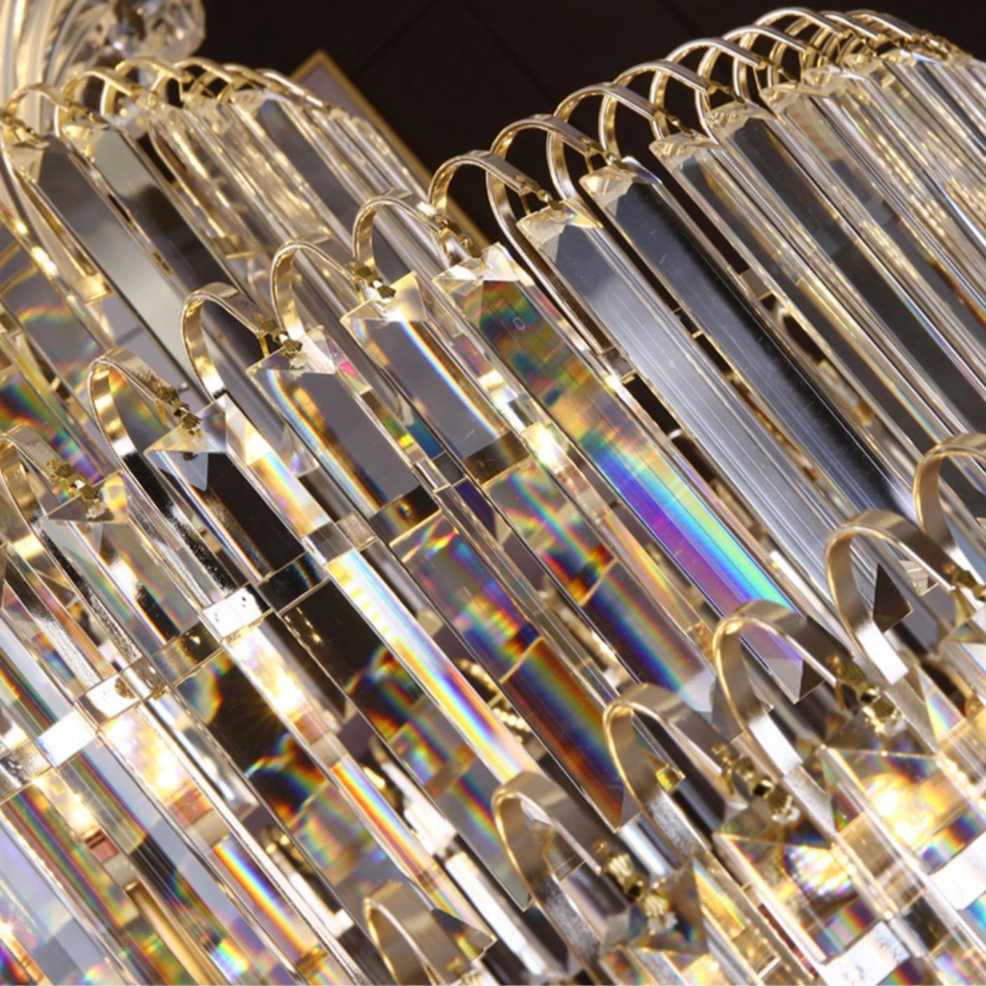 Modern Gold Foyer Extra Large Crystal Chandeliers Round Luxury Ceiling Light Fixture For Hall Entrance-Momo Lighting