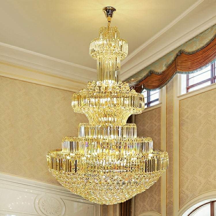 Modern Gold Foyer Extra Large Crystal Chandeliers Round Luxury Ceiling Light Fixture For Hall Entrance-Momo Lighting