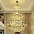 Modern Gold Foyer Extra Large Crystal Chandeliers Round Luxury Ceiling Light Fixture For Hall Entrance-Momo Lighting