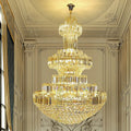 Modern Gold Foyer Extra Large Crystal Chandeliers Round Luxury Ceiling Light Fixture For Hall Entrance-Momo Lighting