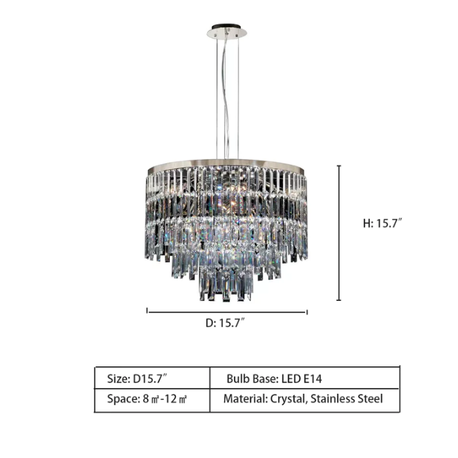 Modern Light Luxury Trendy Layers Crystal Pendant Chandelier for Living Room/Bedroom-Momo Lighting