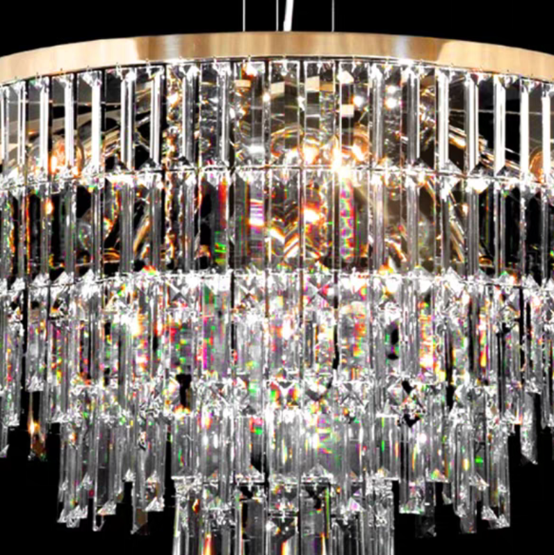 Modern Light Luxury Trendy Layers Crystal Pendant Chandelier for Living Room/Bedroom-Momo Lighting