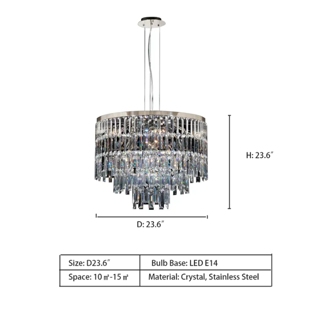 Modern Light Luxury Trendy Layers Crystal Pendant Chandelier for Living Room/Bedroom-Momo Lighting
