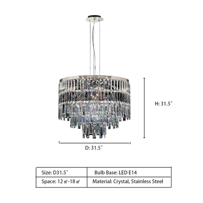 Modern Light Luxury Trendy Layers Crystal Pendant Chandelier for Living Room/Bedroom-Momo Lighting
