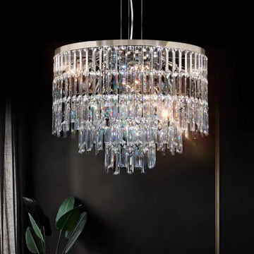 Modern Light Luxury Trendy Layers Crystal Pendant Chandelier for Living Room/Bedroom-Momo Lighting