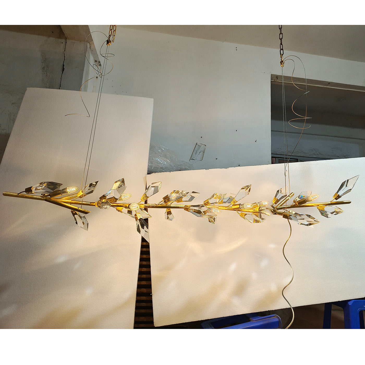 Modern Luxury Forests 72" Linear Crystal Chandelier-Momo Lighting