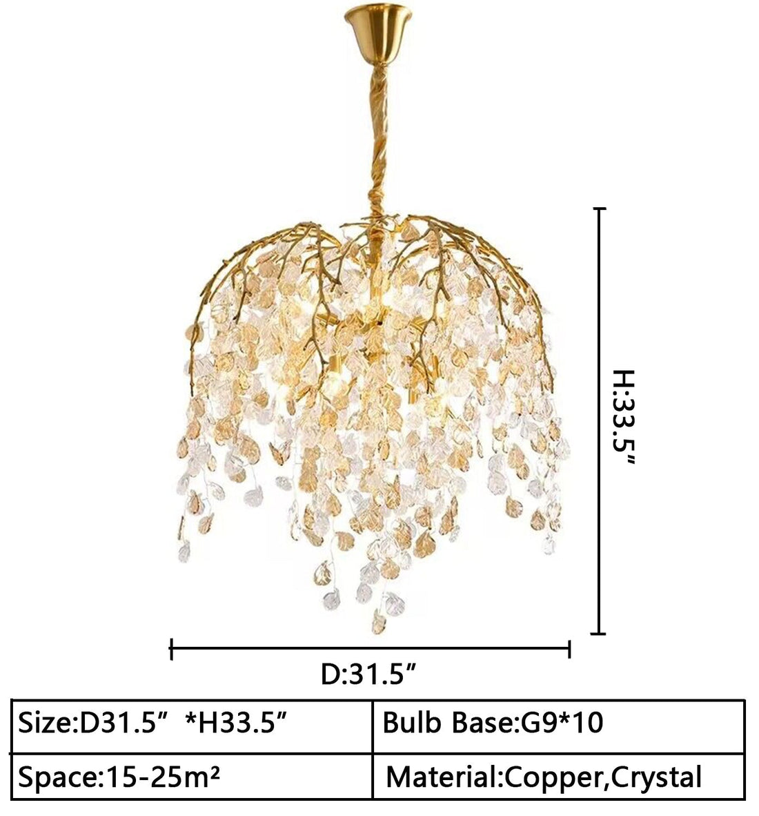 Modern Luxury Leaf Branch Glass Chandelier for Living/Dining Room/Bedroom-Momo Lighting