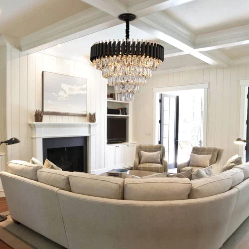 Modern Luxury Multi-Tier Oval/Round Crystal Tiered Chandelier-Momo Lighting