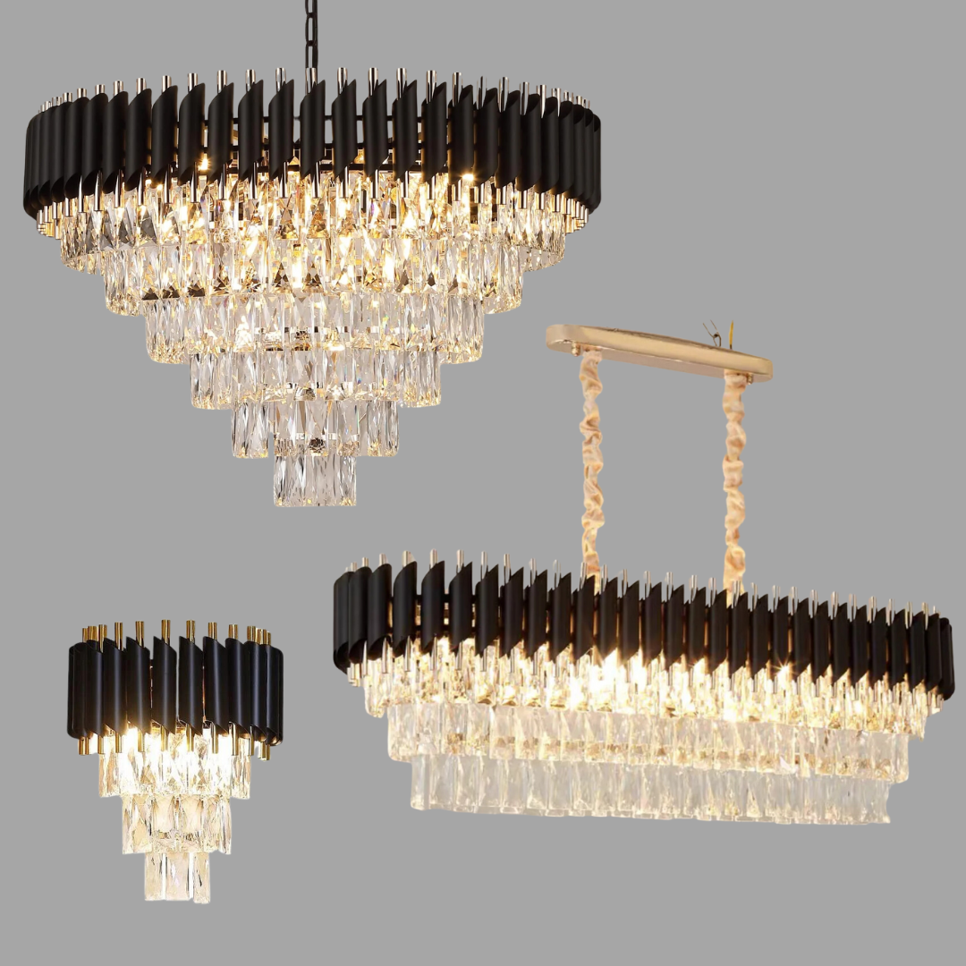 Modern Luxury Multi-Tier Oval/Round Crystal Tiered Chandelier-Momo Lighting