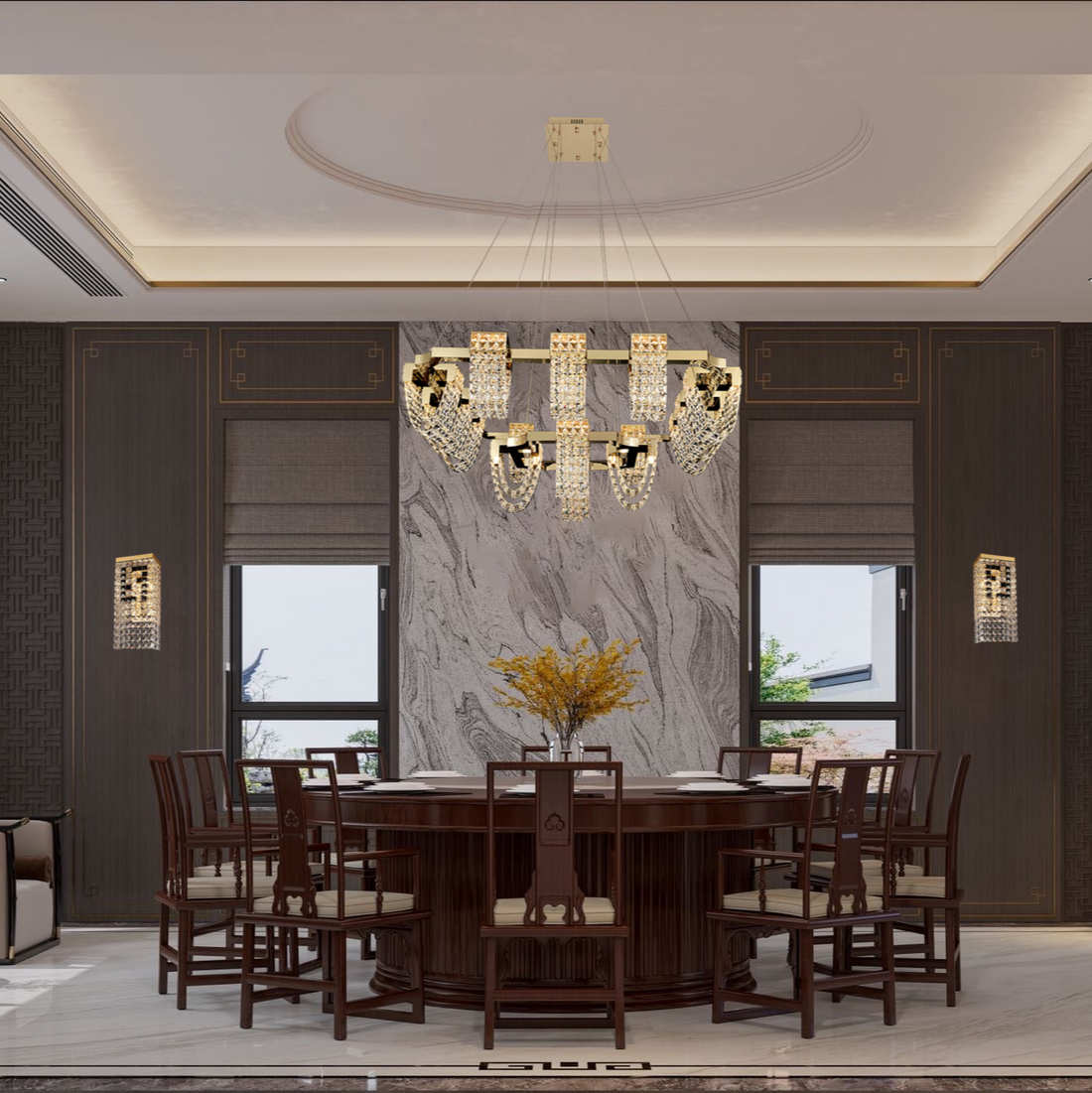 Modern Luxury Newly Crystal Chandelier in Champagne Gold-Momo Lighting