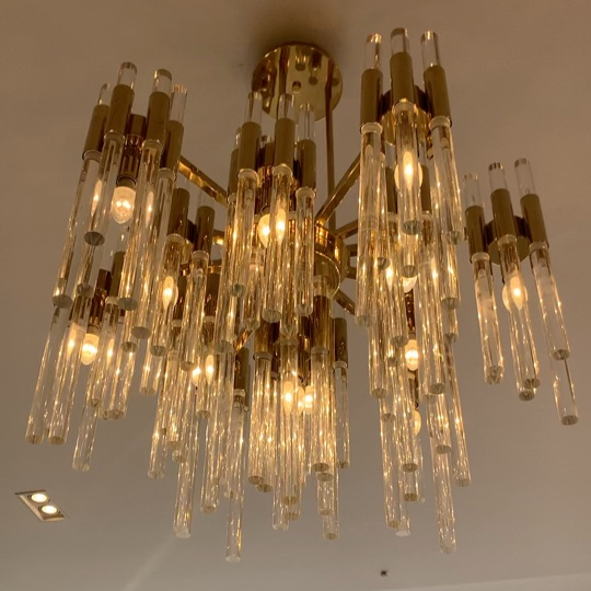 Modern Luxury Tiered Glass Cylinders Chandelier for Living Room/Bedroom/Dining Room/Bathroom-Momo Lighting