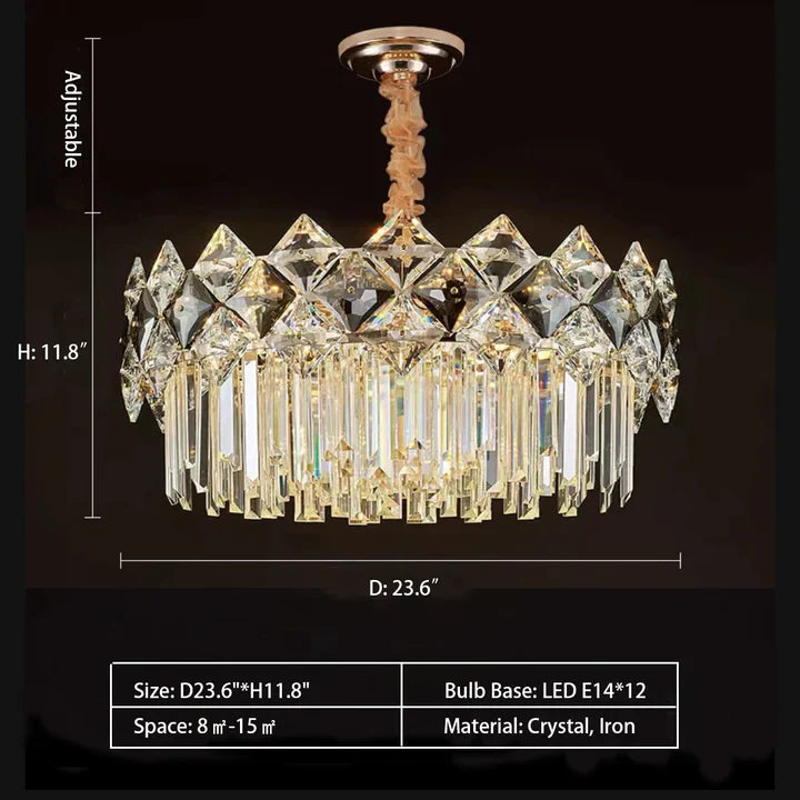 Modern Luxury Tiered Transparent Crystal Chandelier Suit for Living/Dining Room/Bedroom-Momo Lighting