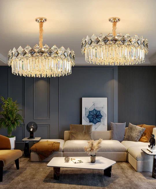 Modern Luxury Tiered Transparent Crystal Chandelier Suit for Living/Dining Room/Bedroom-Momo Lighting