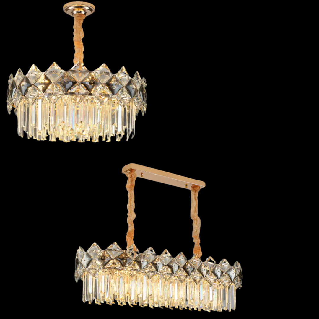 Modern Luxury Tiered Transparent Crystal Chandelier Suit for Living/Dining Room/Bedroom-Momo Lighting