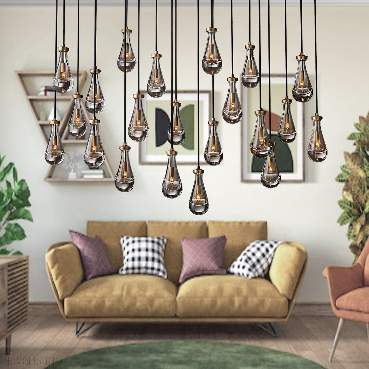 Modern Raindrop Chandelier Rectangle-Momo Lighting
