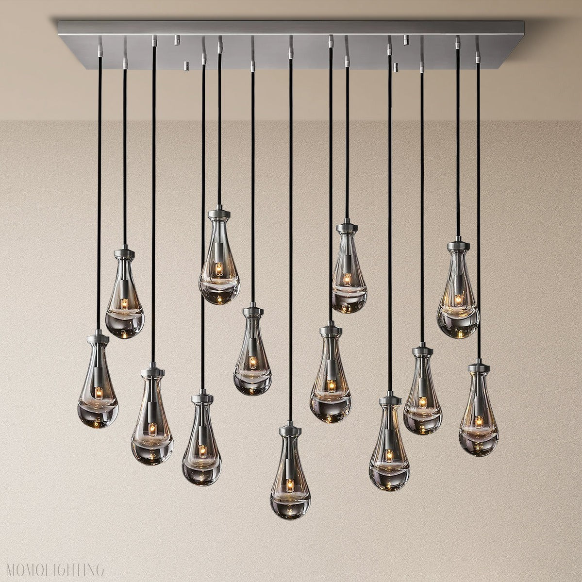 Modern Raindrop Chandelier Rectangle-Momo Lighting