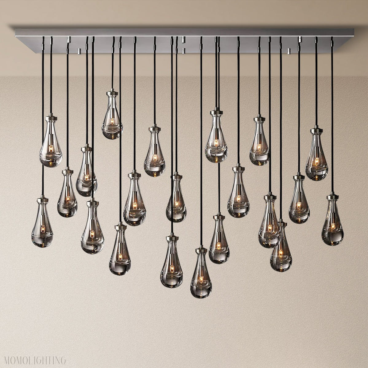 Modern Raindrop Chandelier Rectangle-Momo Lighting