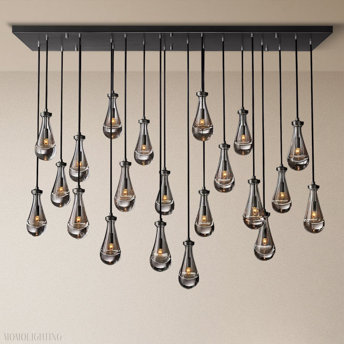 Modern Raindrop Chandelier Rectangle-Momo Lighting
