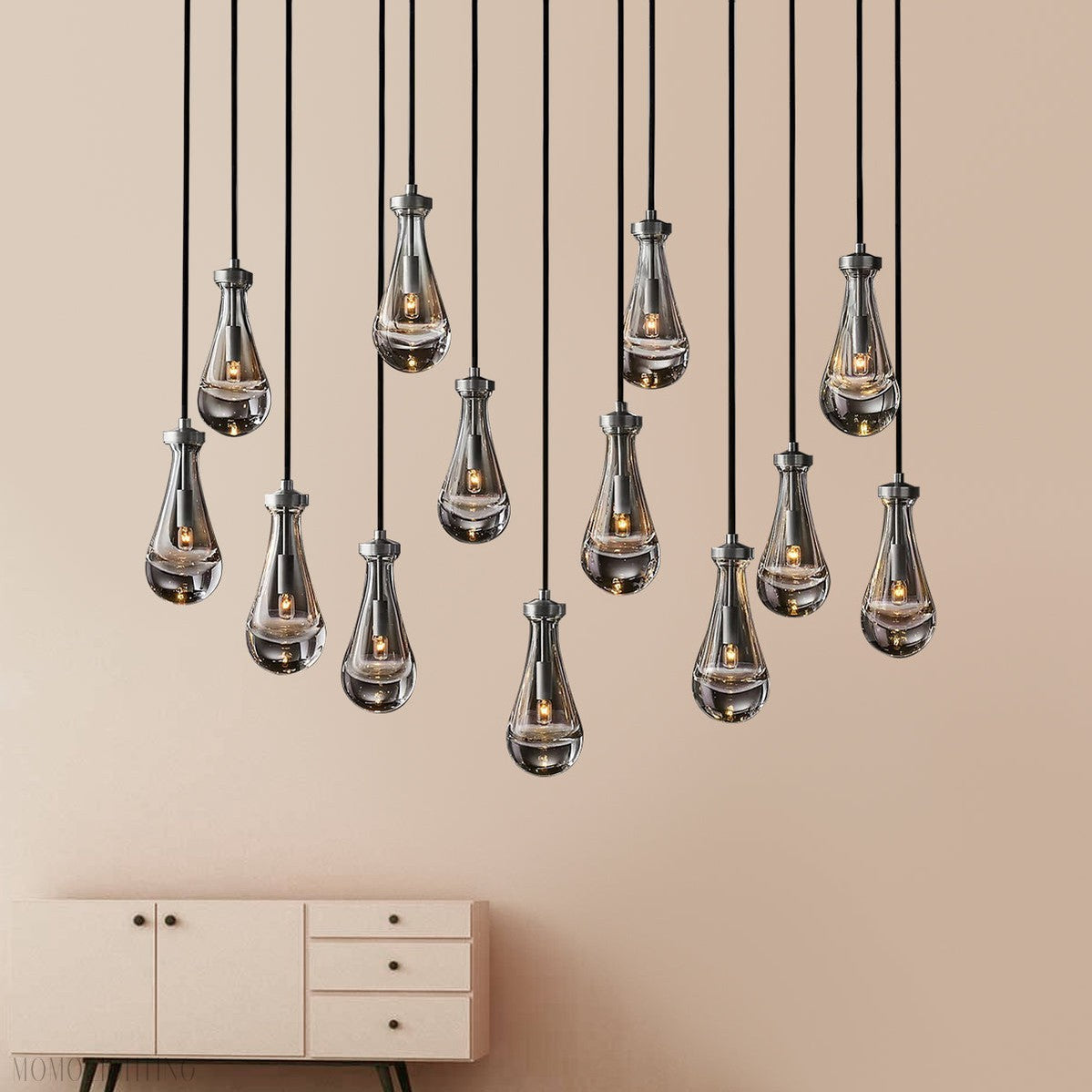 Modern Raindrop Chandelier Rectangle-Momo Lighting