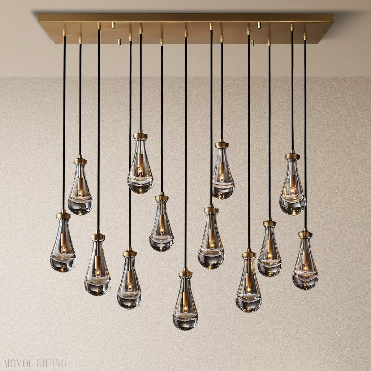 Modern Raindrop Chandelier Rectangle-Momo Lighting