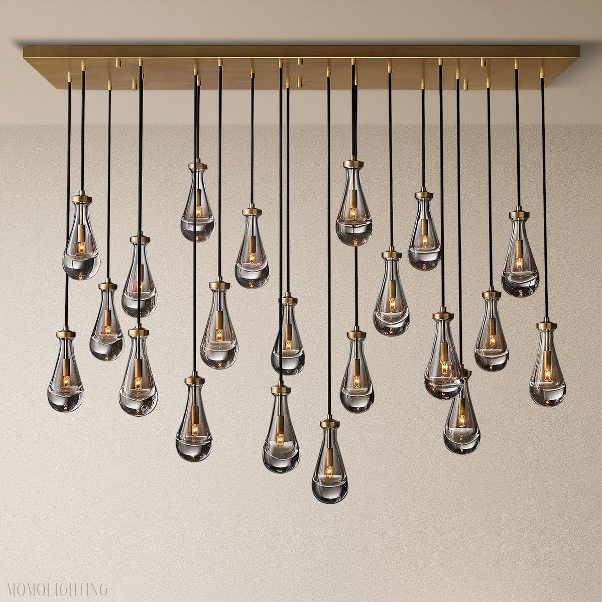 Modern Raindrop Chandelier Rectangle-Momo Lighting