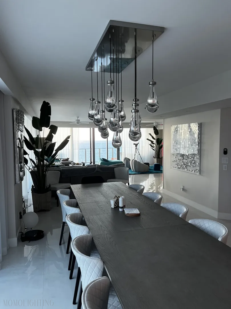 Modern Raindrop Chandelier Rectangle-Momo Lighting