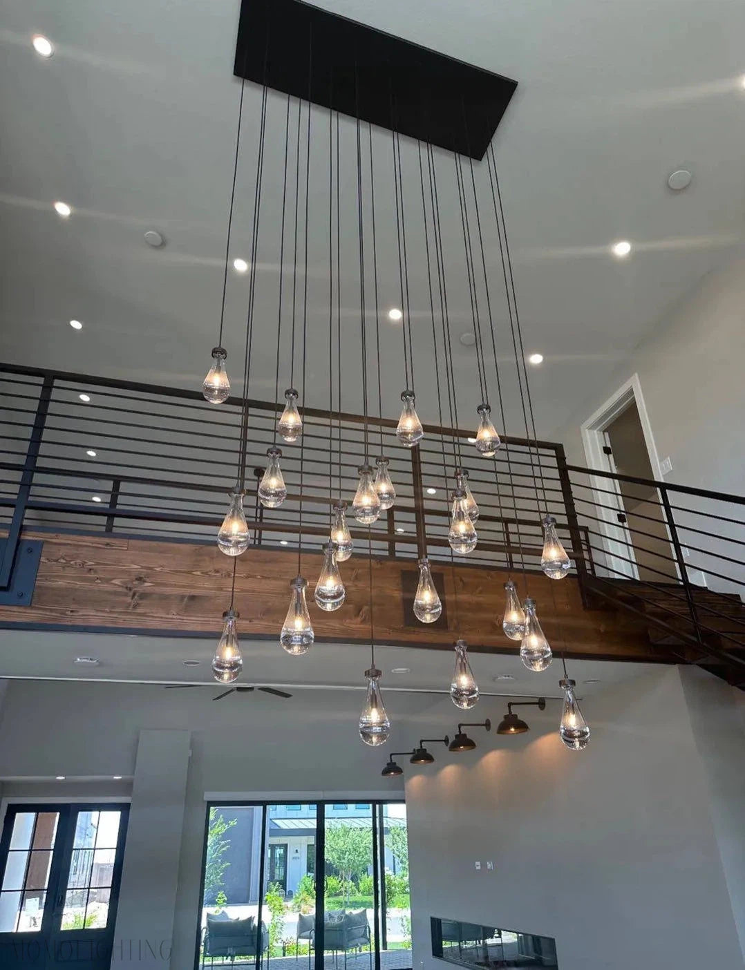 Modern Raindrop Crystal Chandelier with Rectangular Canopy-Momo Lighting