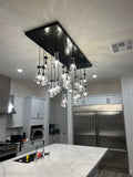Modern Raindrop Crystal Chandelier with Rectangular Canopy-Momo Lighting