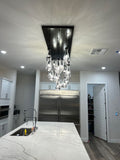 Modern Raindrop Crystal Chandelier with Rectangular Canopy-Momo Lighting