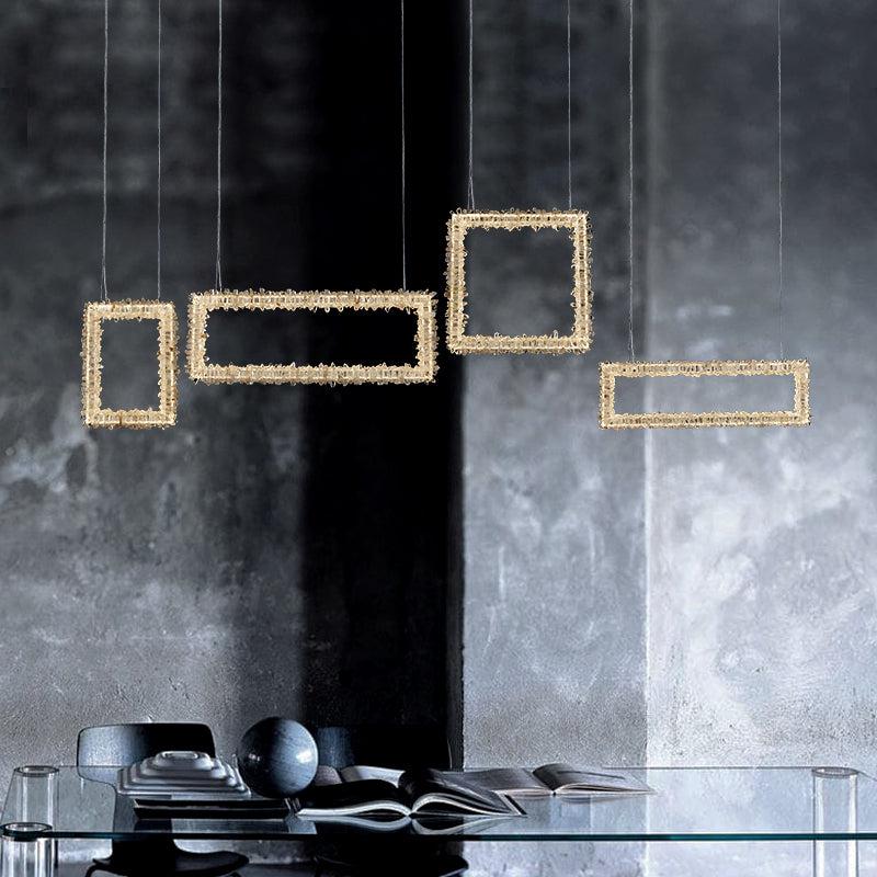 Modern Rock Crystal Dining Room Chandelier-Momo Lighting